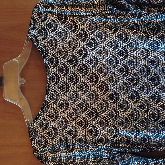 MICHAEL by MICHAEL KORS Long Sleeve Silver & Black Sequin Dress Size Medium - Picture 2 of 7